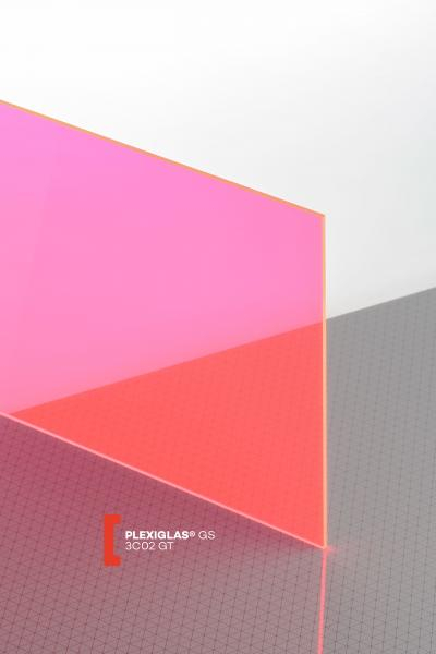 PLEXIGLAS GS Fluorescent 3C02, Fluo.punane