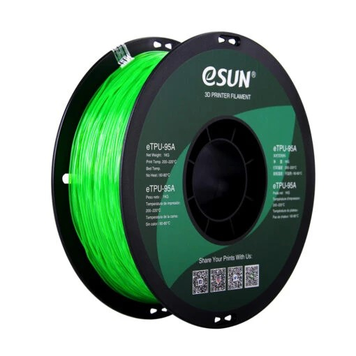 eSun TPU 95A 1.75mm 1kg Transparent Green – roheline läbipaistev